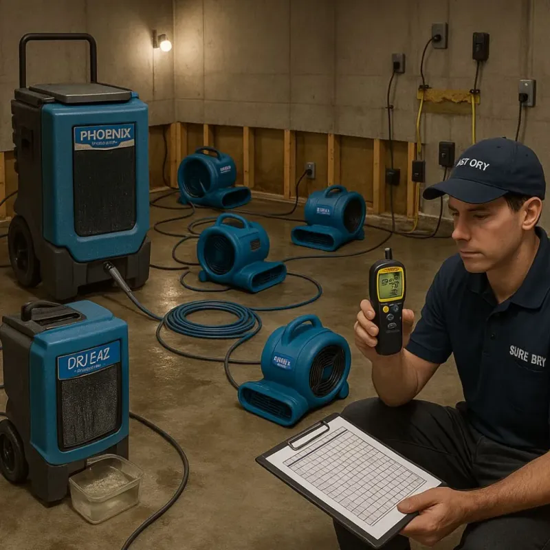 Structural Drying and Dehumidification process in Bartow, FL
